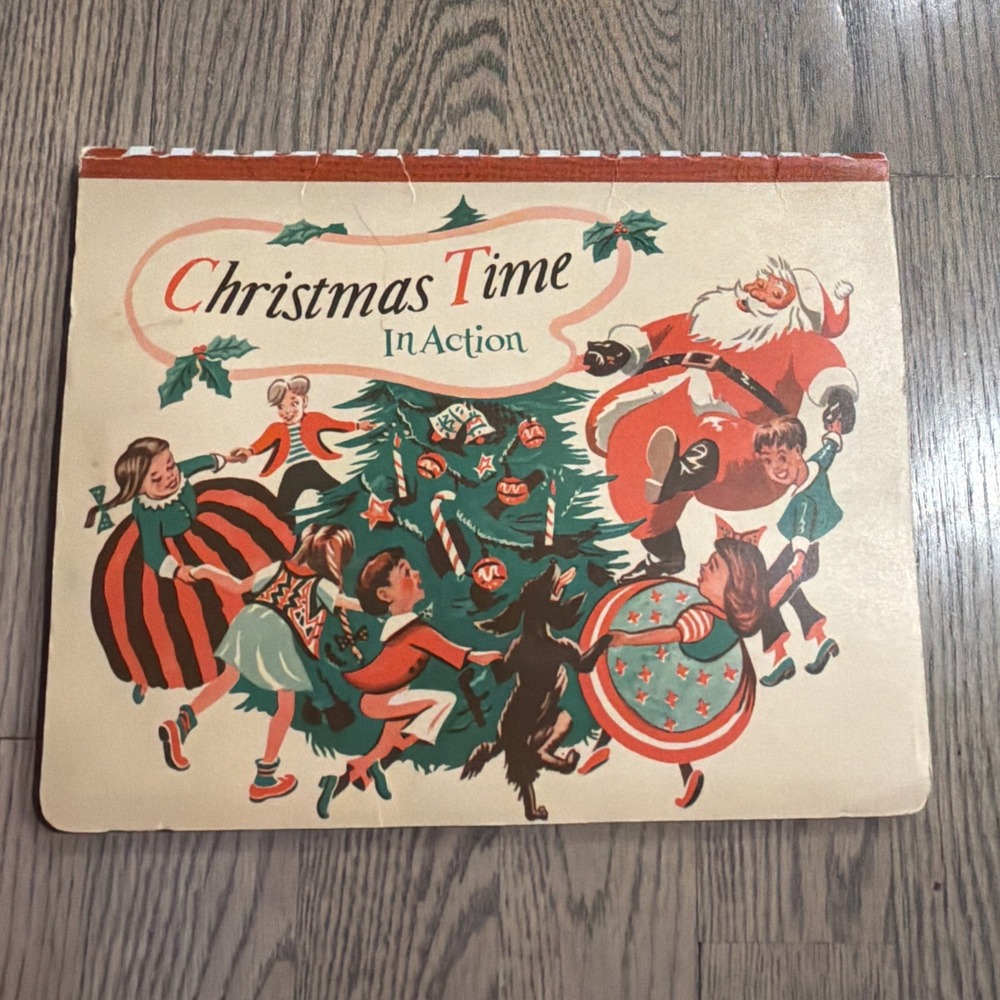 1949 POP-UP Children's Book "Christmas Time In Action" Phillips, Illustrated
